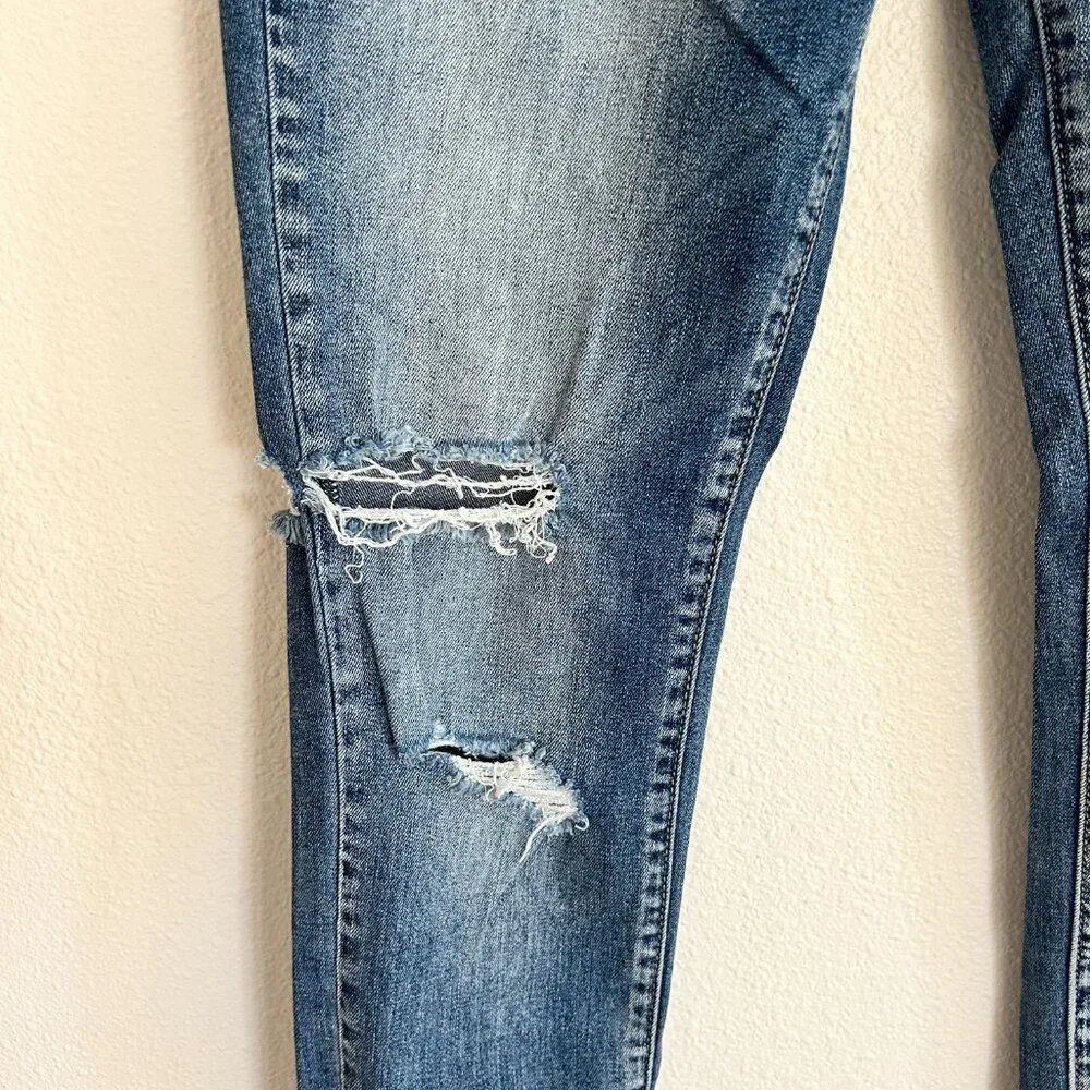 KanCan Jeans Mid Rise Ankle Skinny Distressed Medium Wash Stretch